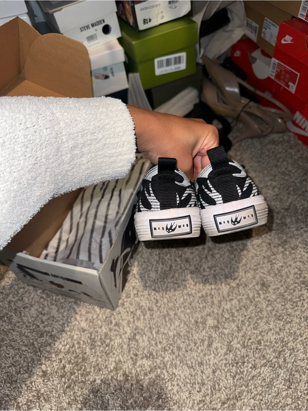 Alexander McQueen Black and White Low-Top Sneakers